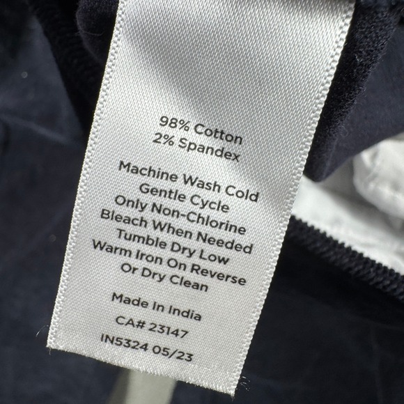 Talbots Corduroy Flare Pants Women 12P Navy Blue Cotton Spandex Stretch - Picture 7 of 10